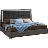 Alice King Bed in Matte Gray Finish & Chrome